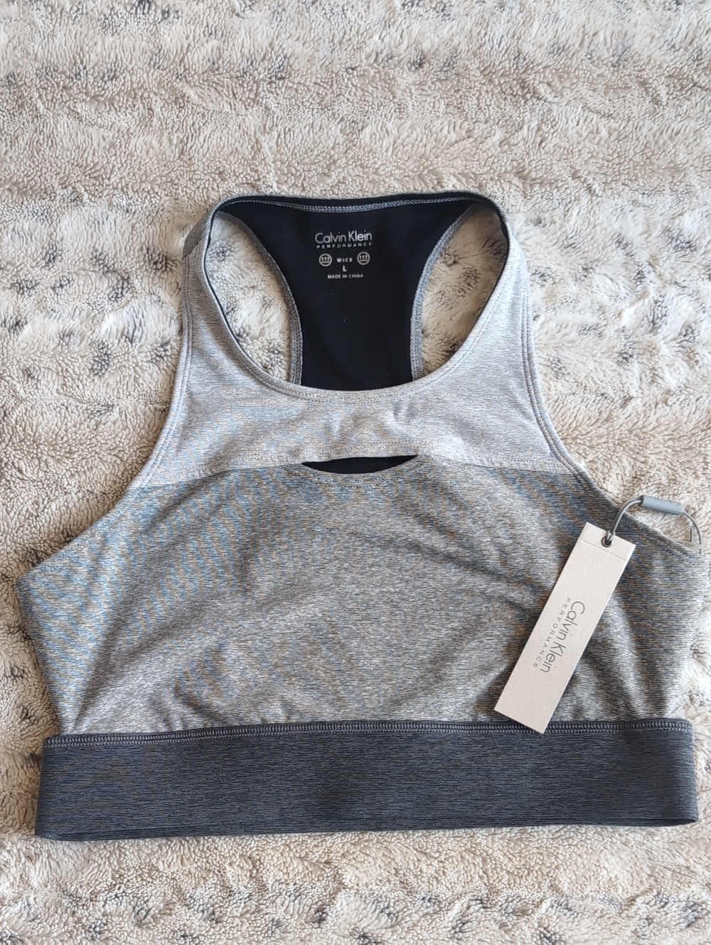 Calvin Klein Performance Scuba Front Cut Out Back Longline Bra